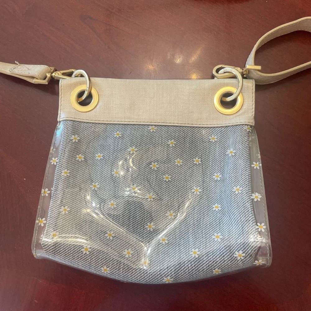 Hammitt Tony Small Undercover Daisy Tan and Gold Transparent Crossbody Bag - Picture 3 of 4